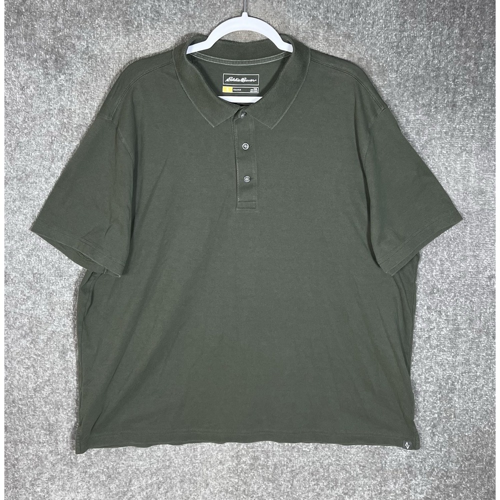 Eddie Bauer Travex Polo Shirt Mens Size 2XL Green Short Sleeve Casual Preppy